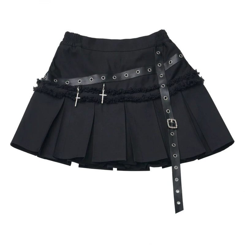 Checkered Top + Skirt + Tie