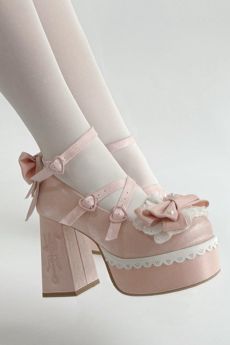 Sweet Ruffle Ribbon Lolita Shoes