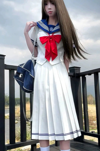 Pop Heroine Sailor Uniform + Pleated Skirt