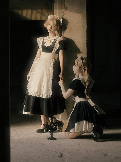 Pleated Lace Maid Dress