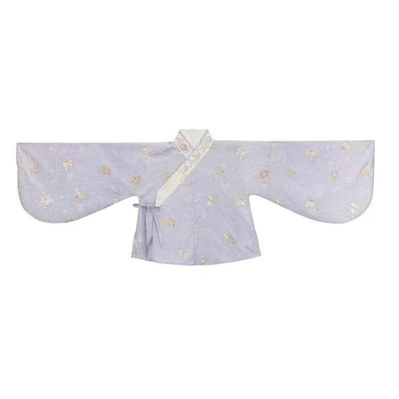 Chinese-style Pastel Top + Apron + Bow + Necklace + Brooch + Hair Accessories