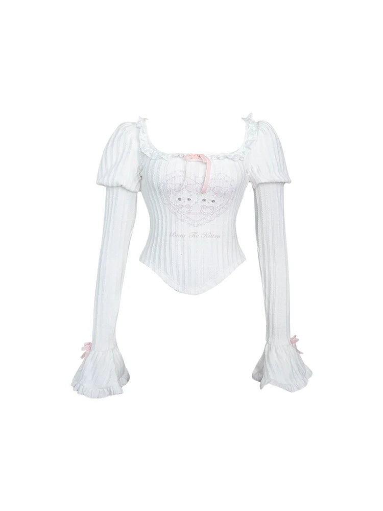 Suspender Skirt + Puff Sleeve Top + Girly Cape