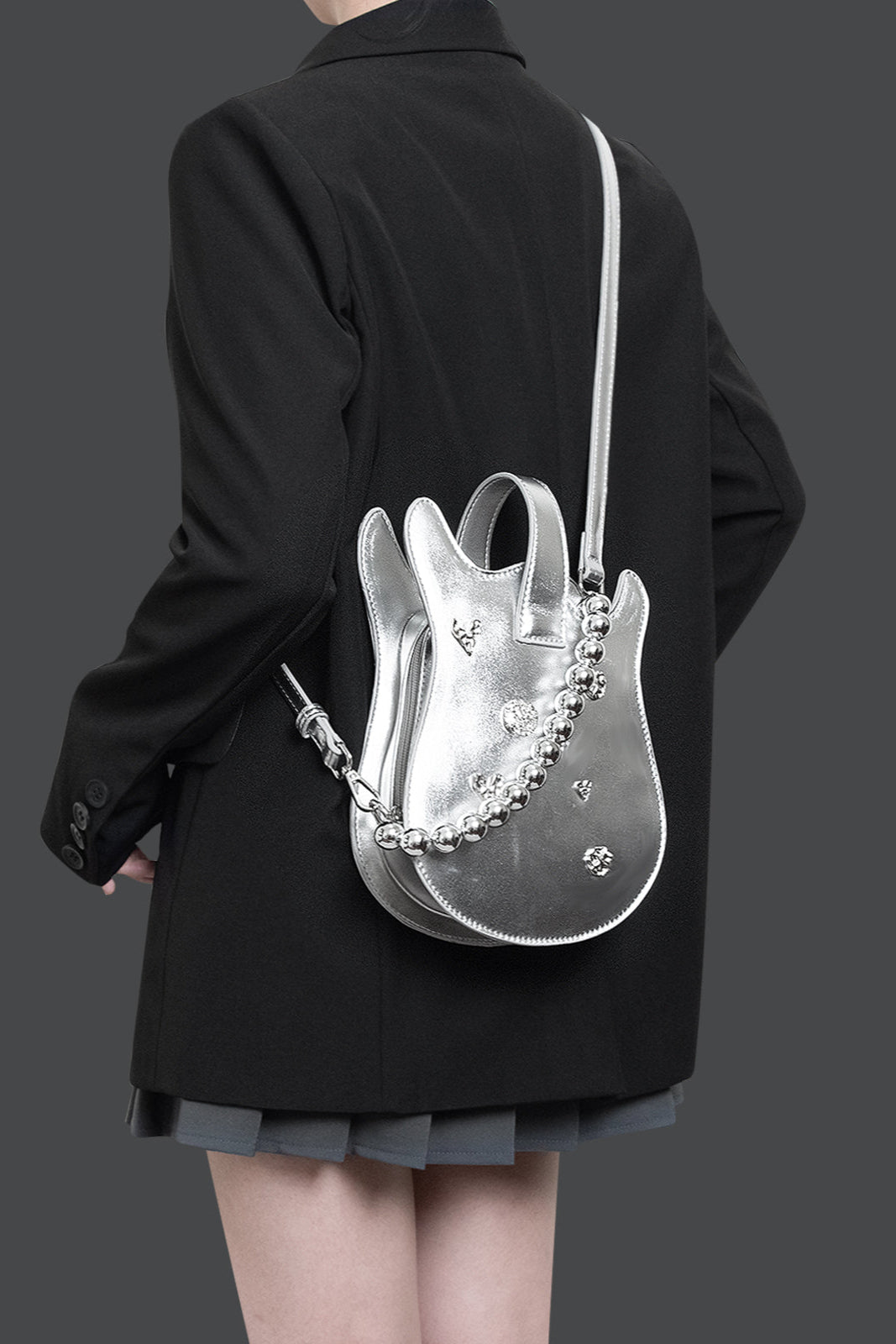 Metal Beads Crossbody Guitar Bag
