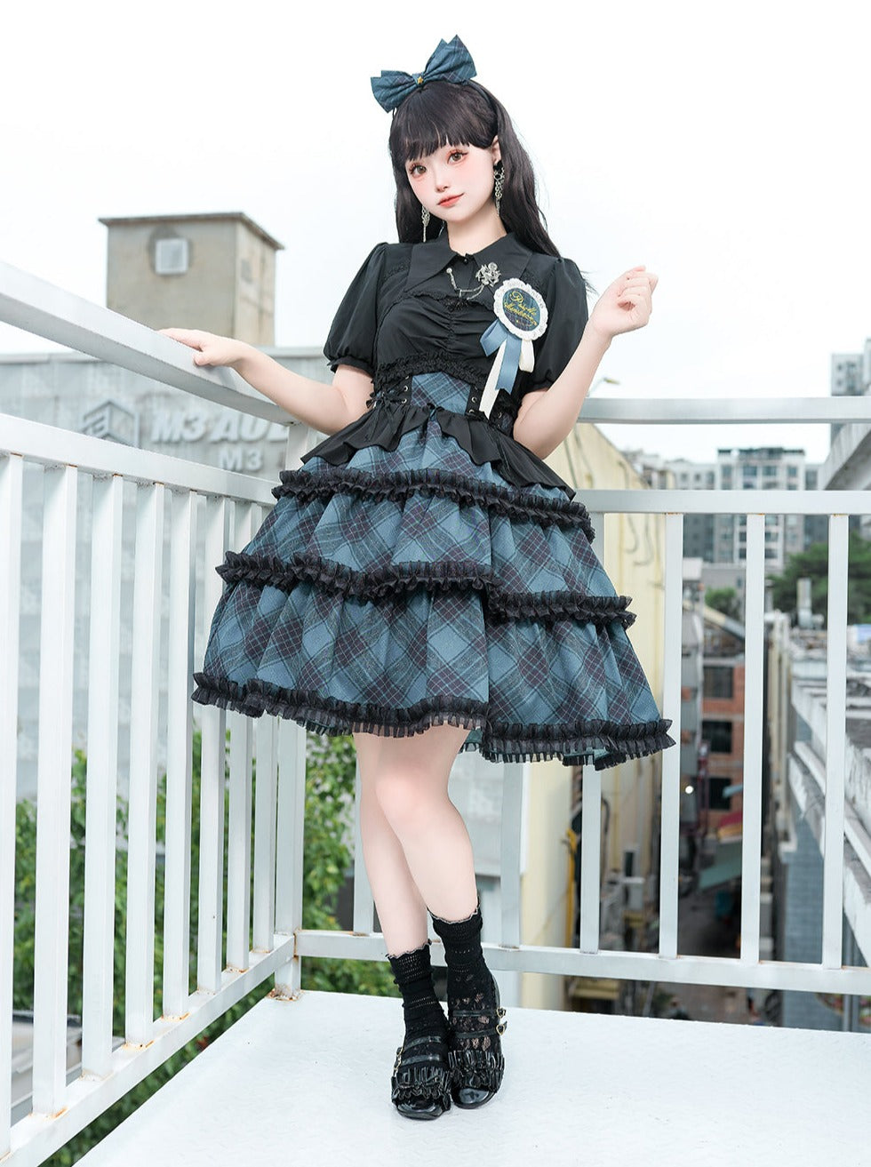 Ruffle Shirt + Plaid Idol Dress