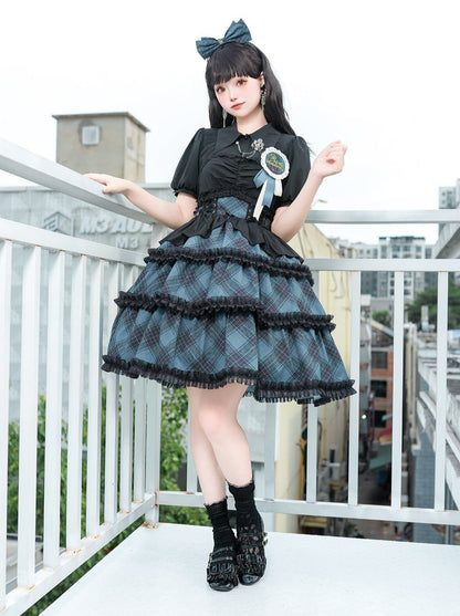 Ruffle Shirt + Plaid Idol Dress