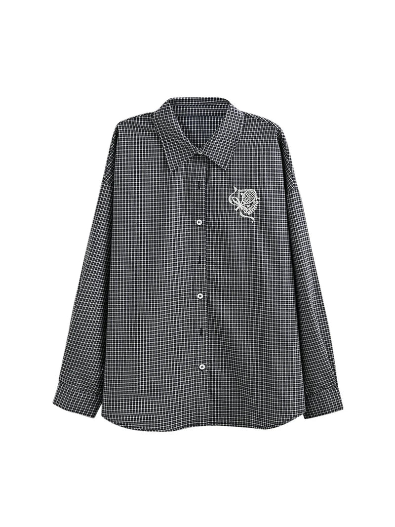 Plaid Loose Academy Blouse
