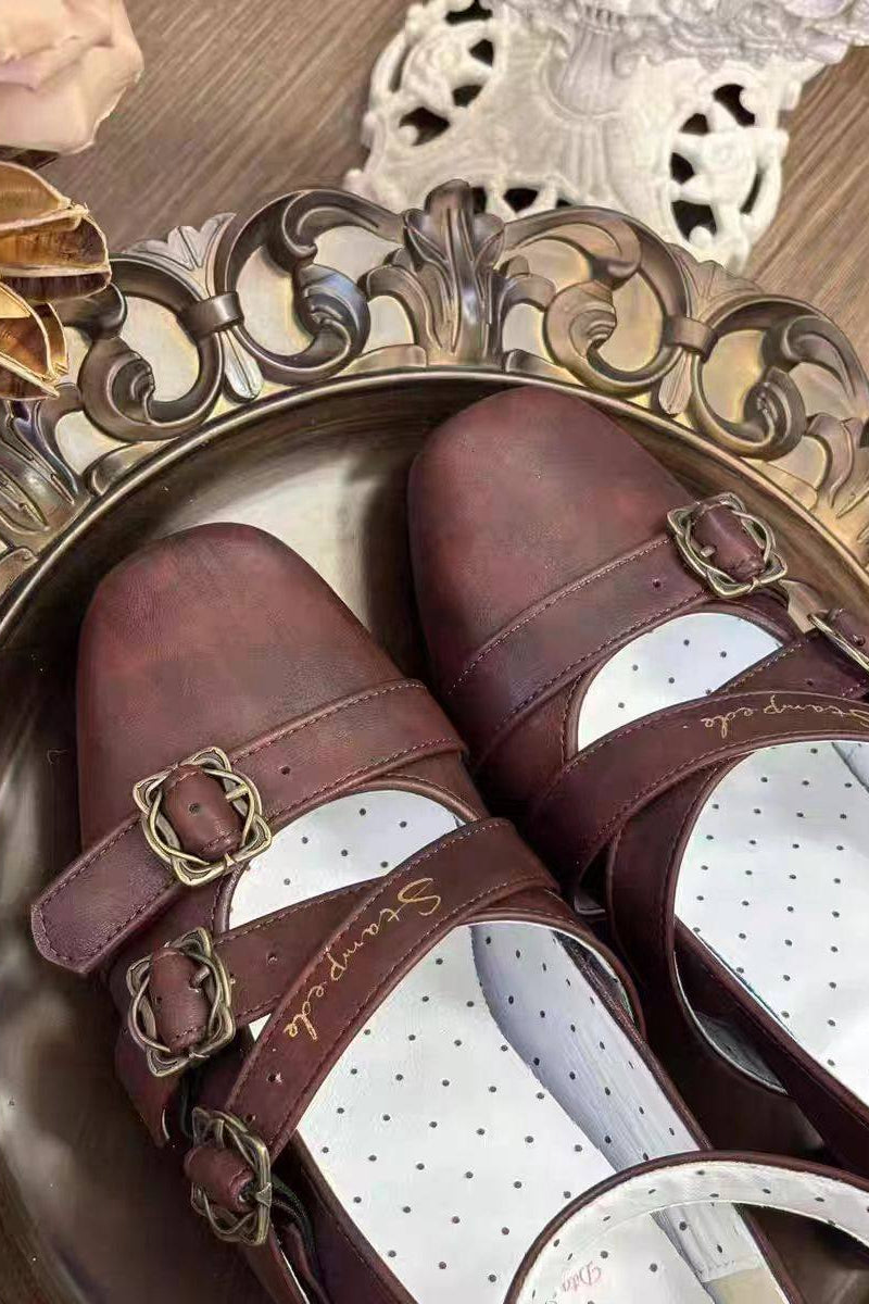 Retro Lolita Square Heel Shoes