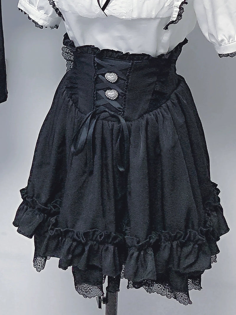 [pre-order] Lace Ribbon Shirt + Skirt