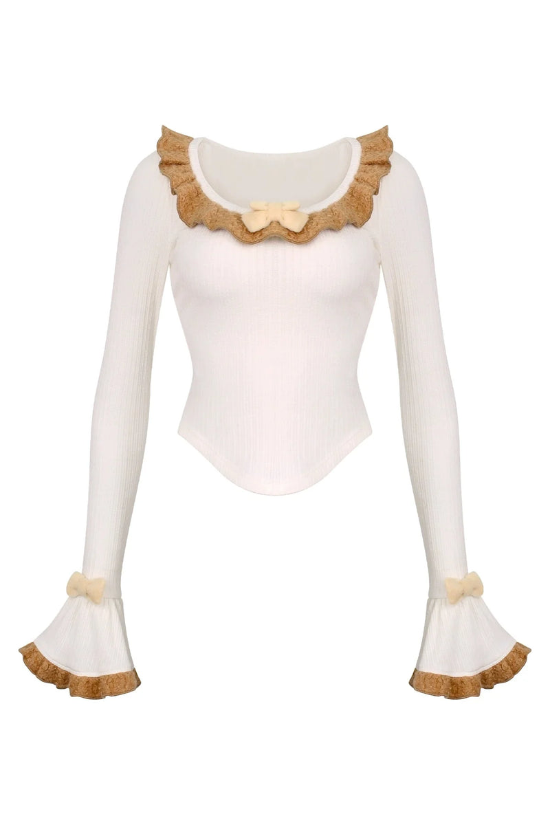 Knit Top + Brooch Kitten Suspender Skirt + Cape