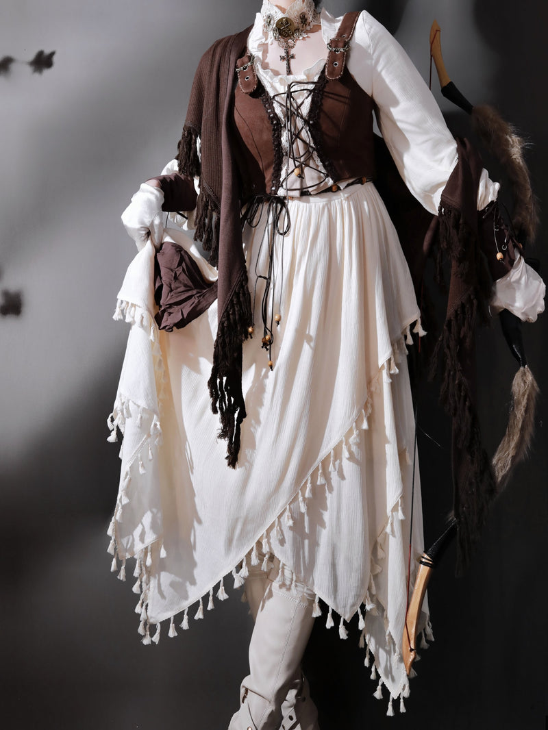 Exotic Style Dress + Vest + Cape