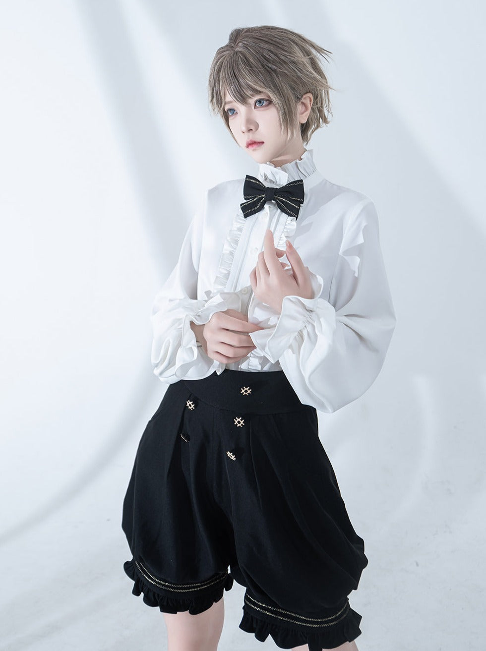 Dark Prince Hooded Cape + Rabbit Hooded Vest + Pumpkin Pants + Ruffle Shirt + Big Waist Ribbon [pre-order]