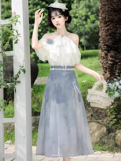 Improved Hanfu Horse Face Skirt Set