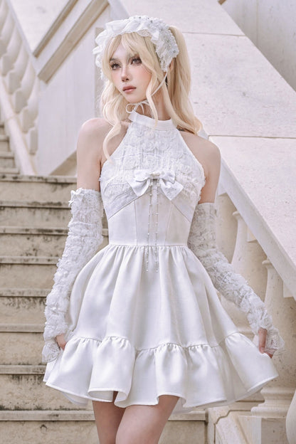 [pre-order] Fairy Pure White Neck Dress