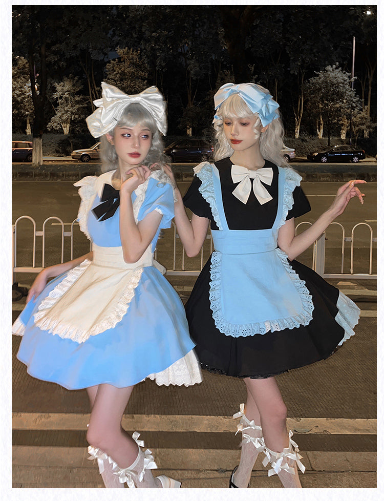 Pleated Lace Maid Dress