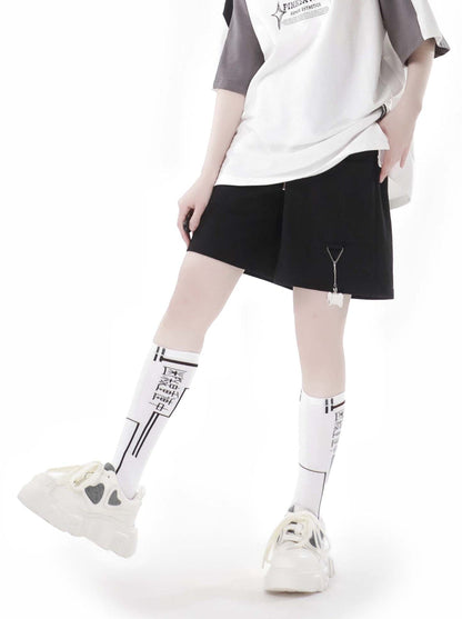 Circulating Star Black Gray Raglan Sporty T-shirt + Pants