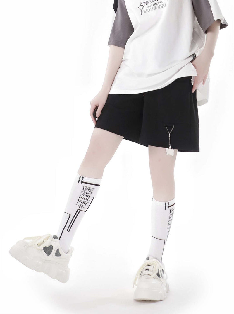 Circulating Star Black Gray Raglan Sporty T-shirt + Pants