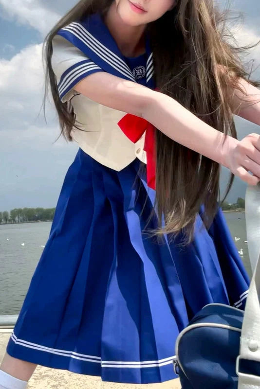 Pop Heroine Sailor Uniform + Pleated Skirt