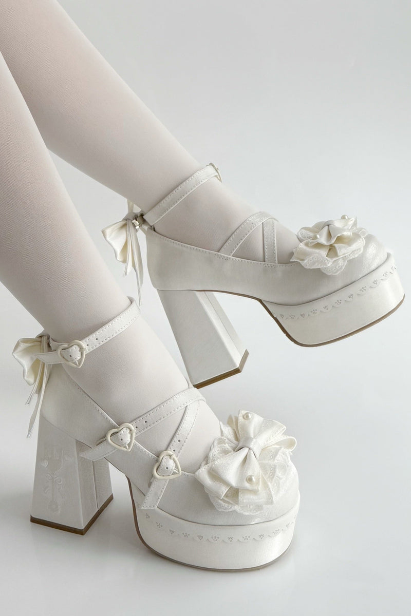 Sweet Ruffle Ribbon Lolita Shoes