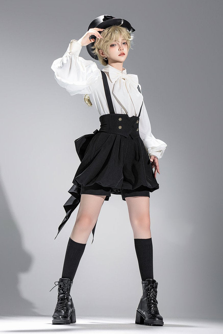 [pre-order] Retro Dark Prince Ribbon Shirt + Tail Shorts