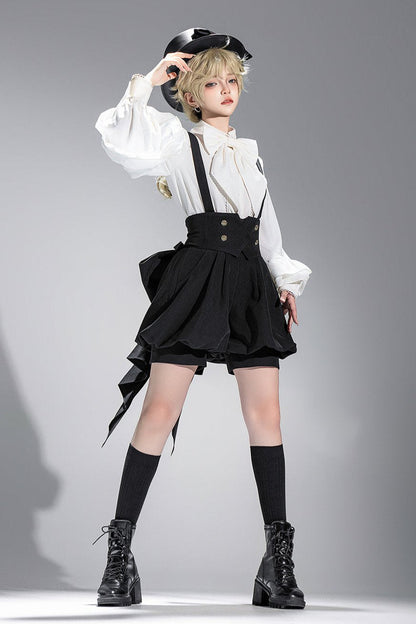 [pre-order] Retro Dark Prince Ribbon Shirt + Tail Shorts
