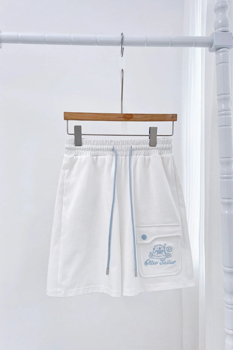 [angel Style] [pre-order] Striped Sailor Collar Subculture Top + Shorts