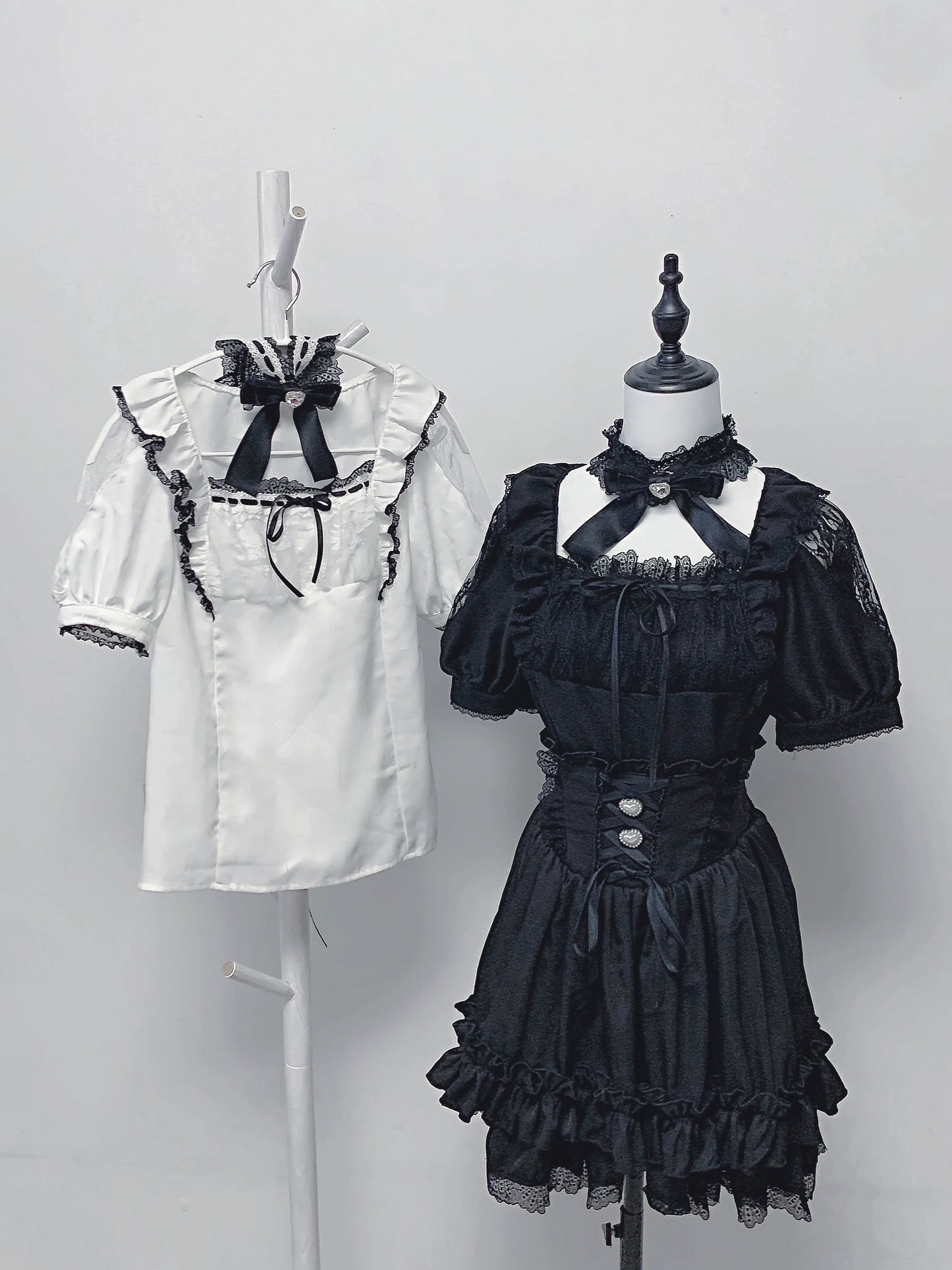 [pre-order] Lace Ribbon Shirt + Skirt