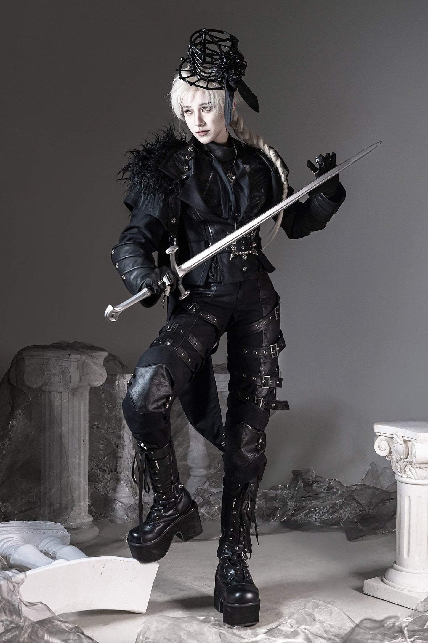[pre-order Deadline: June 8] Phantom Knight Dark Gothic Prince Suit Full Set (jacket With Cape + Top + Pants)