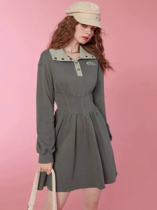American Retro Waist Mark Design Dress