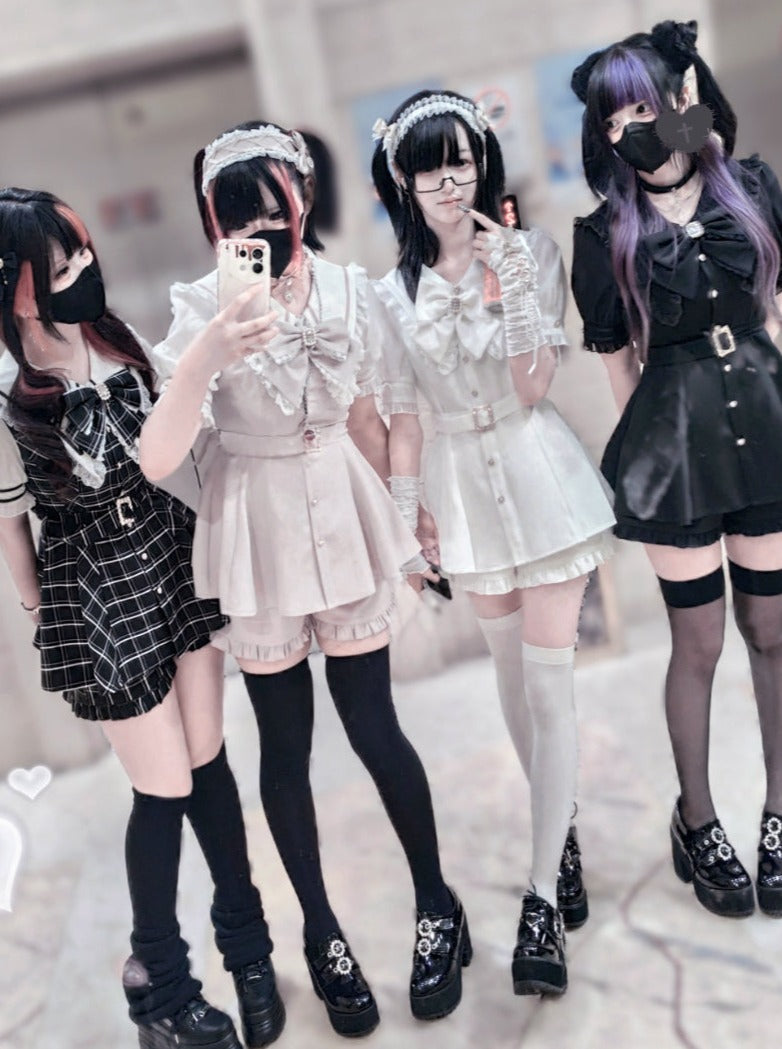 [pre-order] Ribbon Puff Sleeve Top + Ruffle Pants