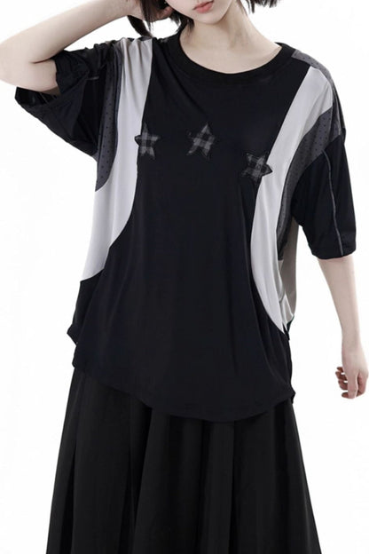 Mode Star Jersey Crew Neck Top + V Neck Top + Short Skirt + Long Skirt