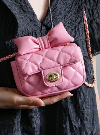 Quilted Large Bow Chain Bag