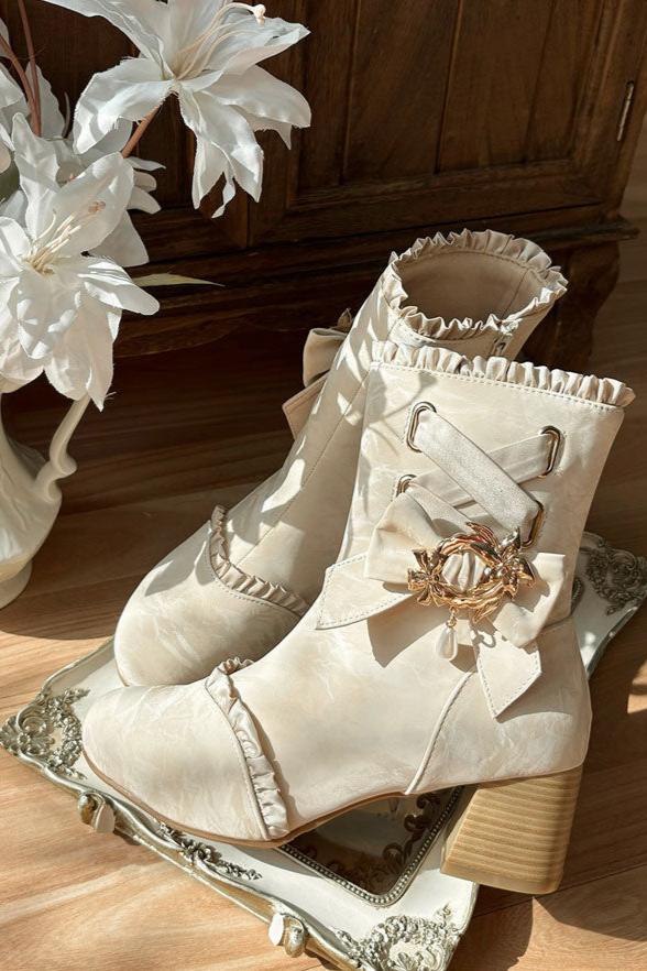 Lolita Classical Ribbon Short Boots
