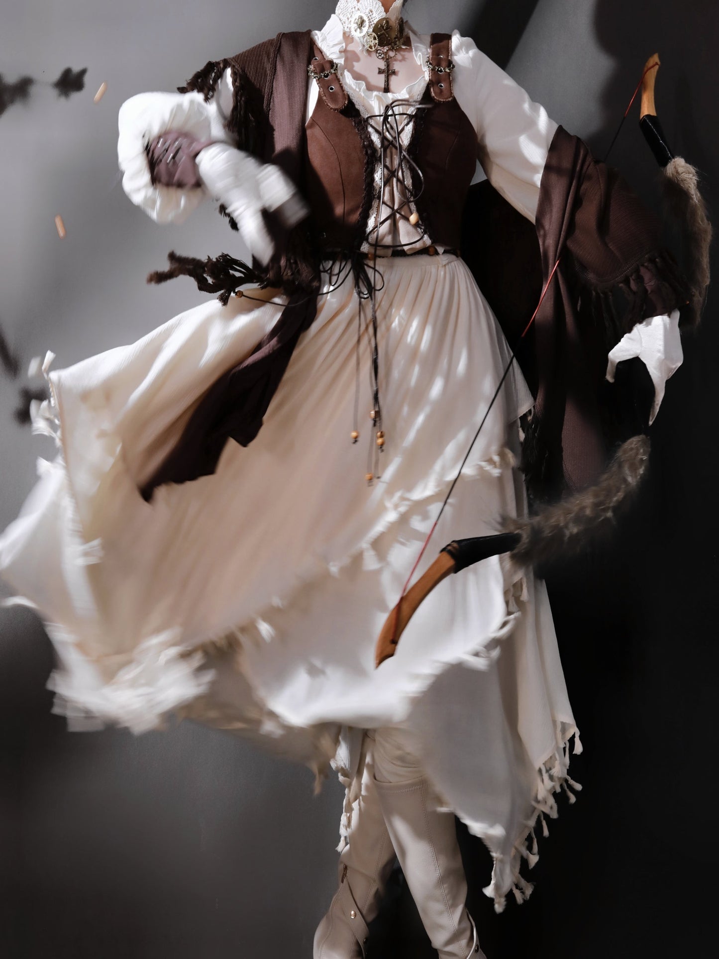 Exotic Style Dress + Vest + Cape