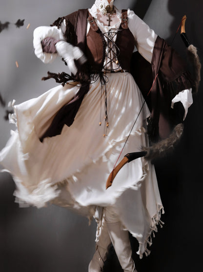 Exotic Style Dress + Vest + Cape