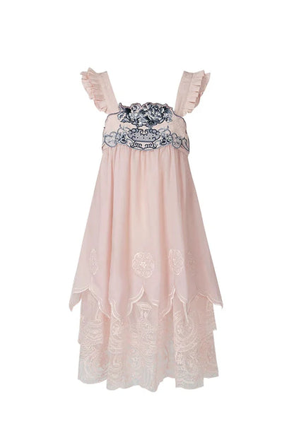 Sweet Chinese-style Suspender Dress