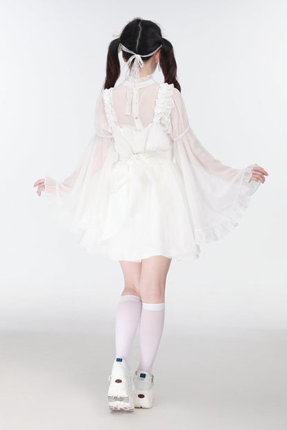 Jirai Bird Suspender Dress + Sheer Sleeve Top