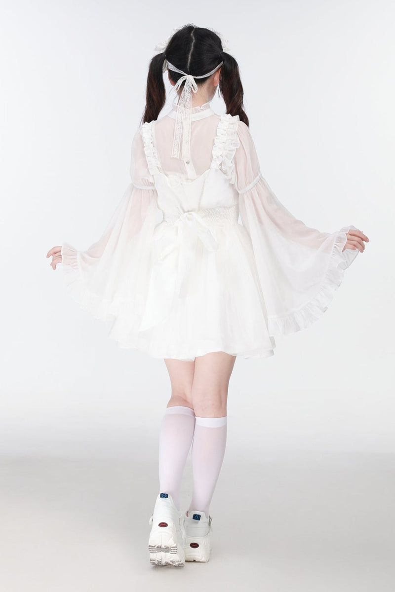 Jirai Bird Suspender Dress + Sheer Sleeve Top