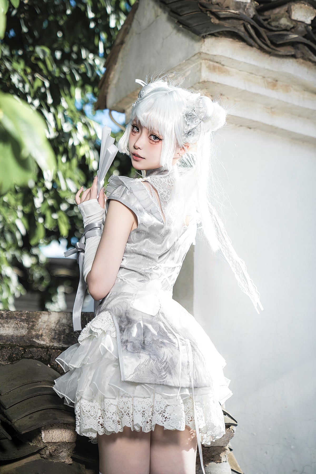 Silver Moon Lolita Apron Dress