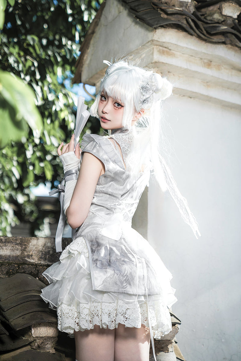 Silver Moon Lolita Apron Dress