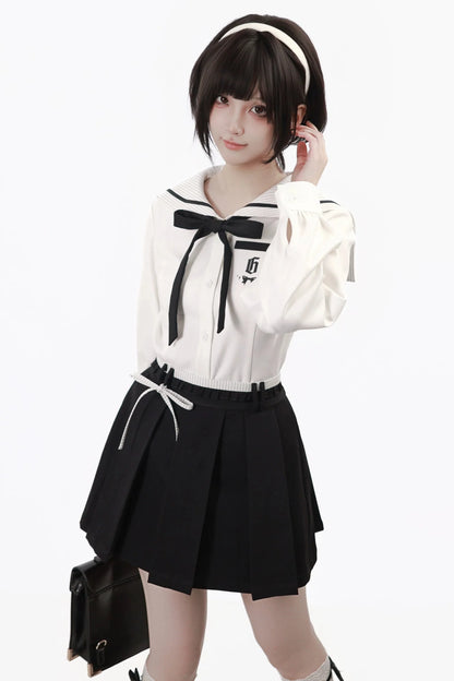 Monochrome Girl Sailor Dress + Shirt + Skirt + Bow Tie