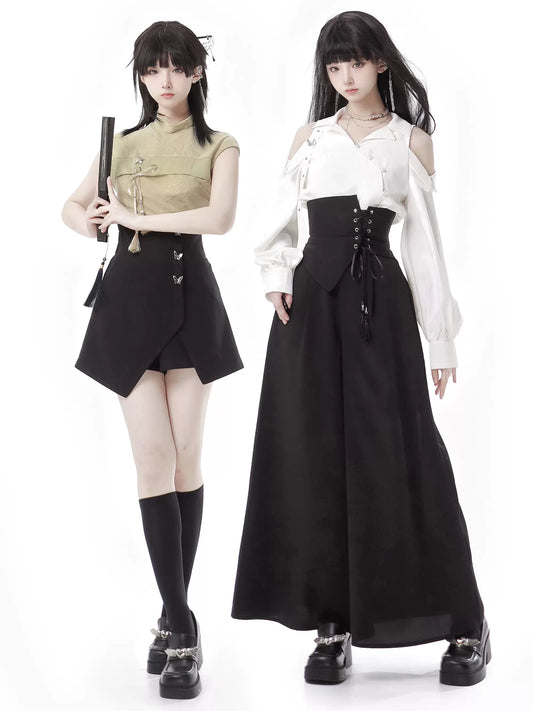 Moonlight Bamboo Leaf Dark Chinese-style Suit