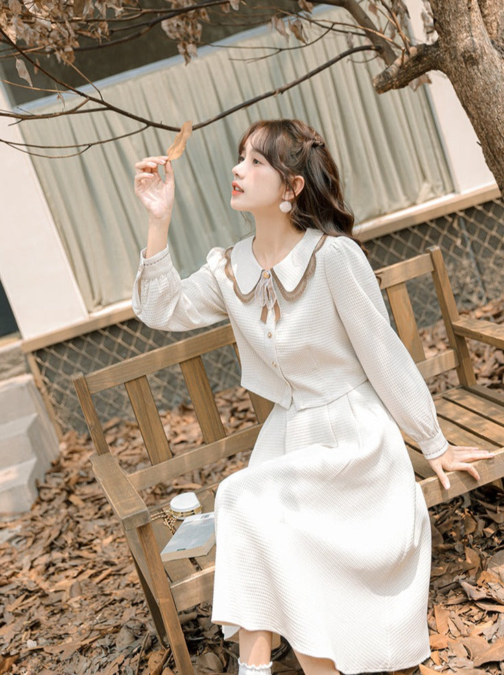 Retro Girly Short Shirt + Flare Skirt