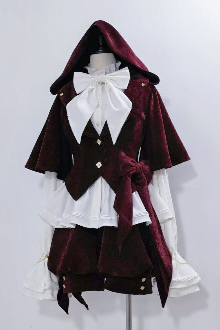 Hunting Rabbit Retro Red Bunny Ear Jacket + Vest + Shorts