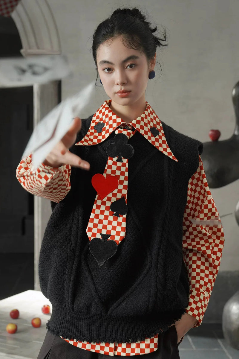 Retro Mode Dark Knit Vest