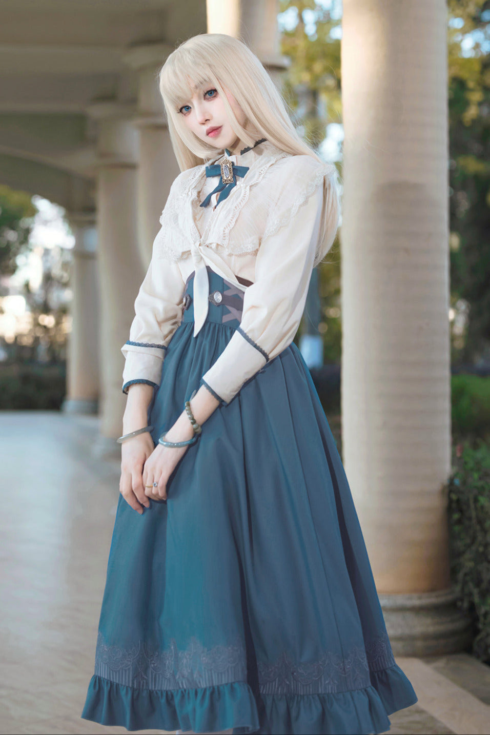 [pre-order] Retro Lolita Classic Blouse Skirt Shawl Suit