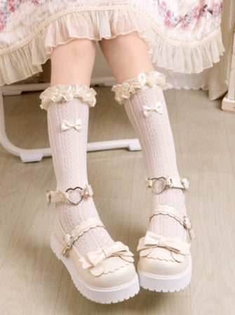 Lolita Low-heel Love Bear Claw Retro Shoes