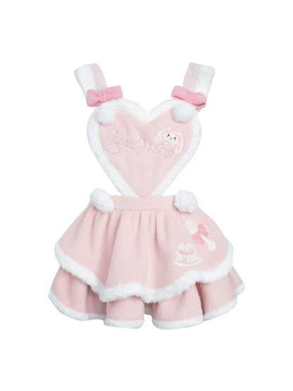 Suspender Skirt + Puff Sleeve Top + Girly Cape