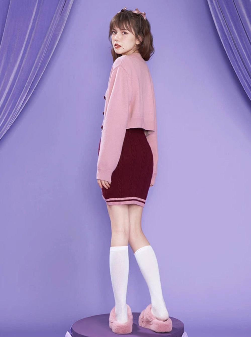 Romantic Pure Desire Knit Cardigan Dress Set