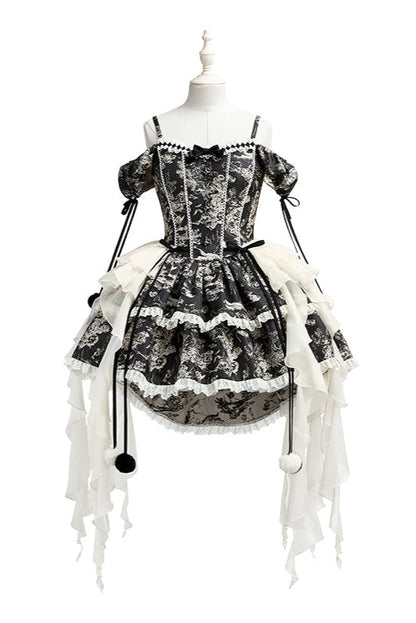 [pre-order] Marionette Lolita Jumper Skirt + Ruffle Collar Top + Flare Skirt + Lolita Dress