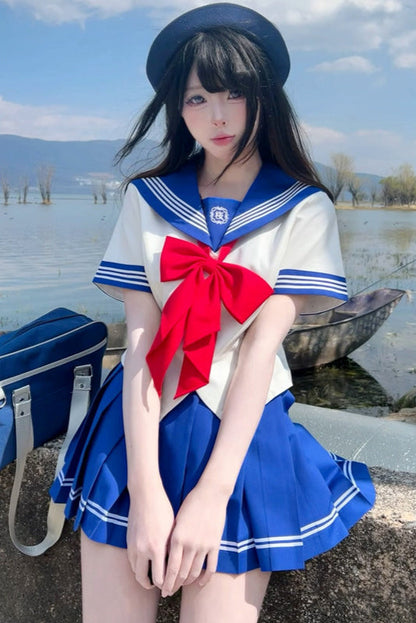 Pop Heroine Sailor Uniform + Pleated Skirt